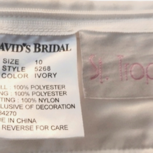 David's Bridal Womens Elegant Ivory Wedding Dress Size 10 - Picture 2 of 8